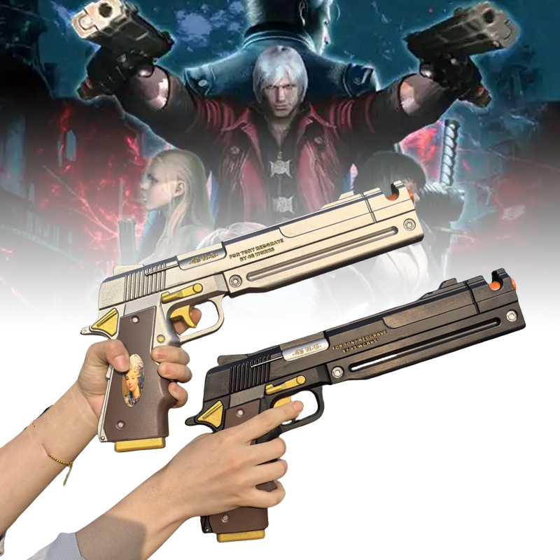 Cosplay Prop Pistol - Пистолет-пистолет PU Данте, черное дерево, слоновая