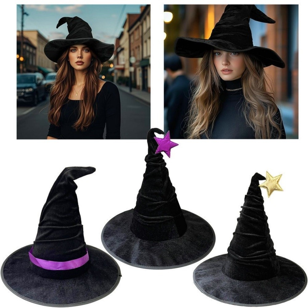 Easy Cosplay Prop - Легко хранить бархатная шляпа ведьмы на