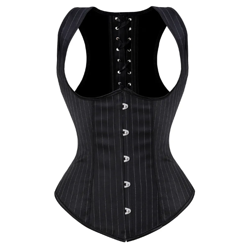 Boning Corset Steel - Женский Готический жаккардовый корсет под грудью,