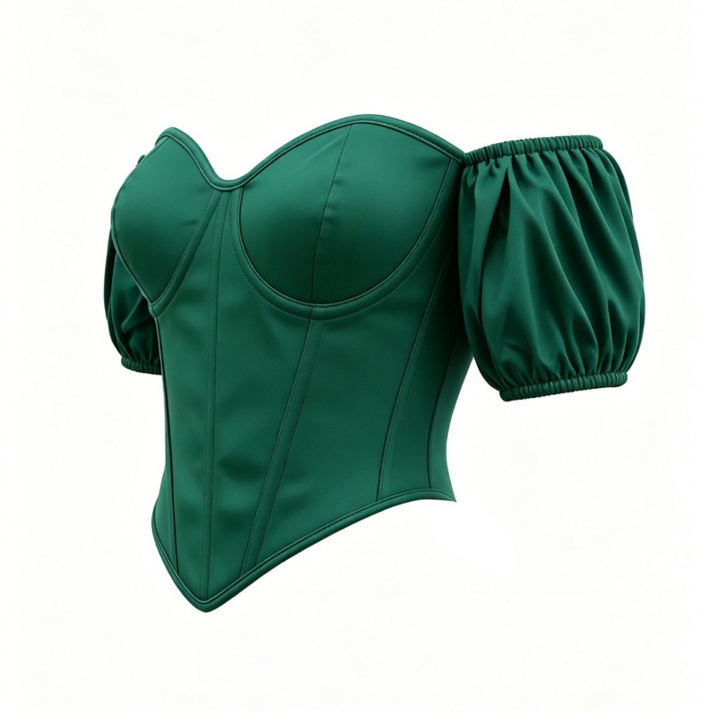 Сексуальный зеленый атласный к – обзор и цена Boning Corset Steel